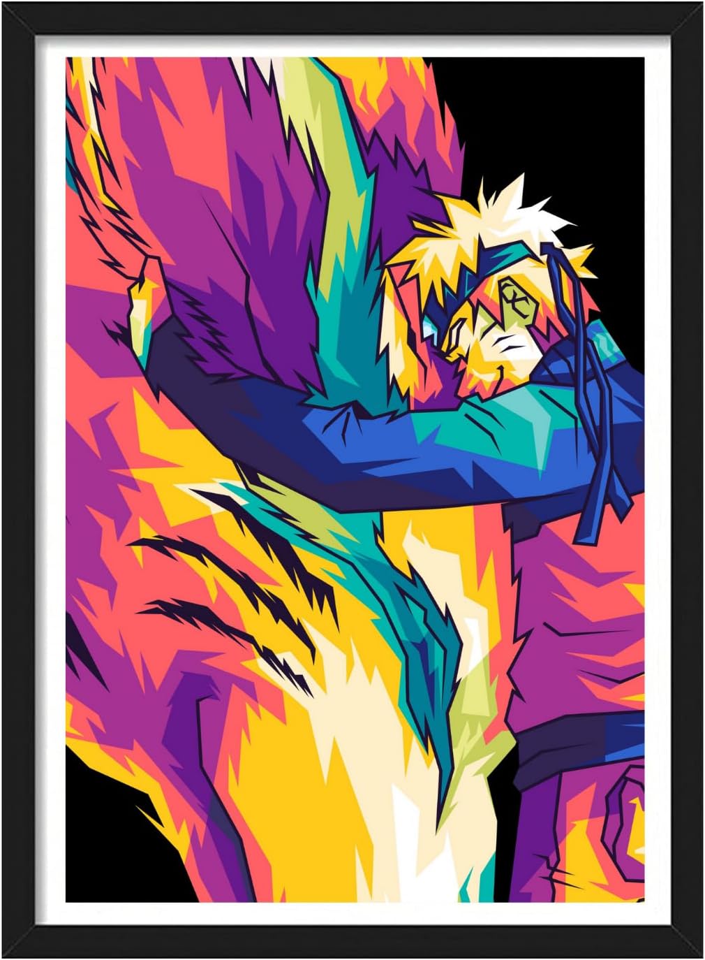 YourCanvas - | Naruto x Kurama | Naruto Shippuden Framed posters | Anime Frames (Black Framed 10×13 inches, Naruto x Kurama)
