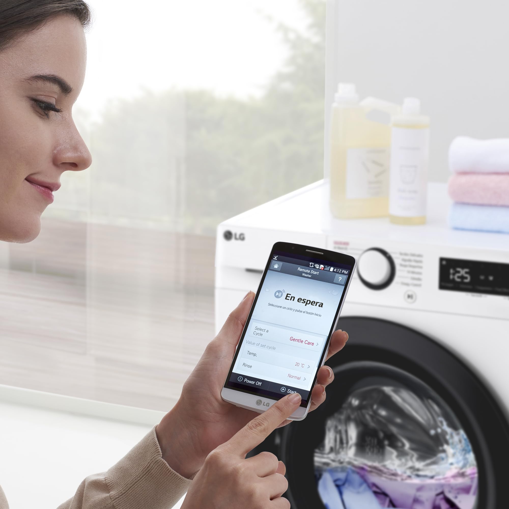 LG F4WR5010A6W - Lavadora Inteligente, 10kg, AI Direct Drive, 1400rpm, Vapor Steam, Clasificación A, Serie 500, Color Blanco