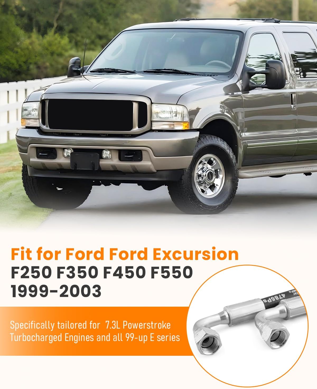 High Pressure Oil Pump HPOP Hoses Lines & Crossover Replacement Kit Fit for Ford Excursion F250 F350 F450 F550 Super Duty 1999-2003 7.3L Powerstroke Turbocharged Engine