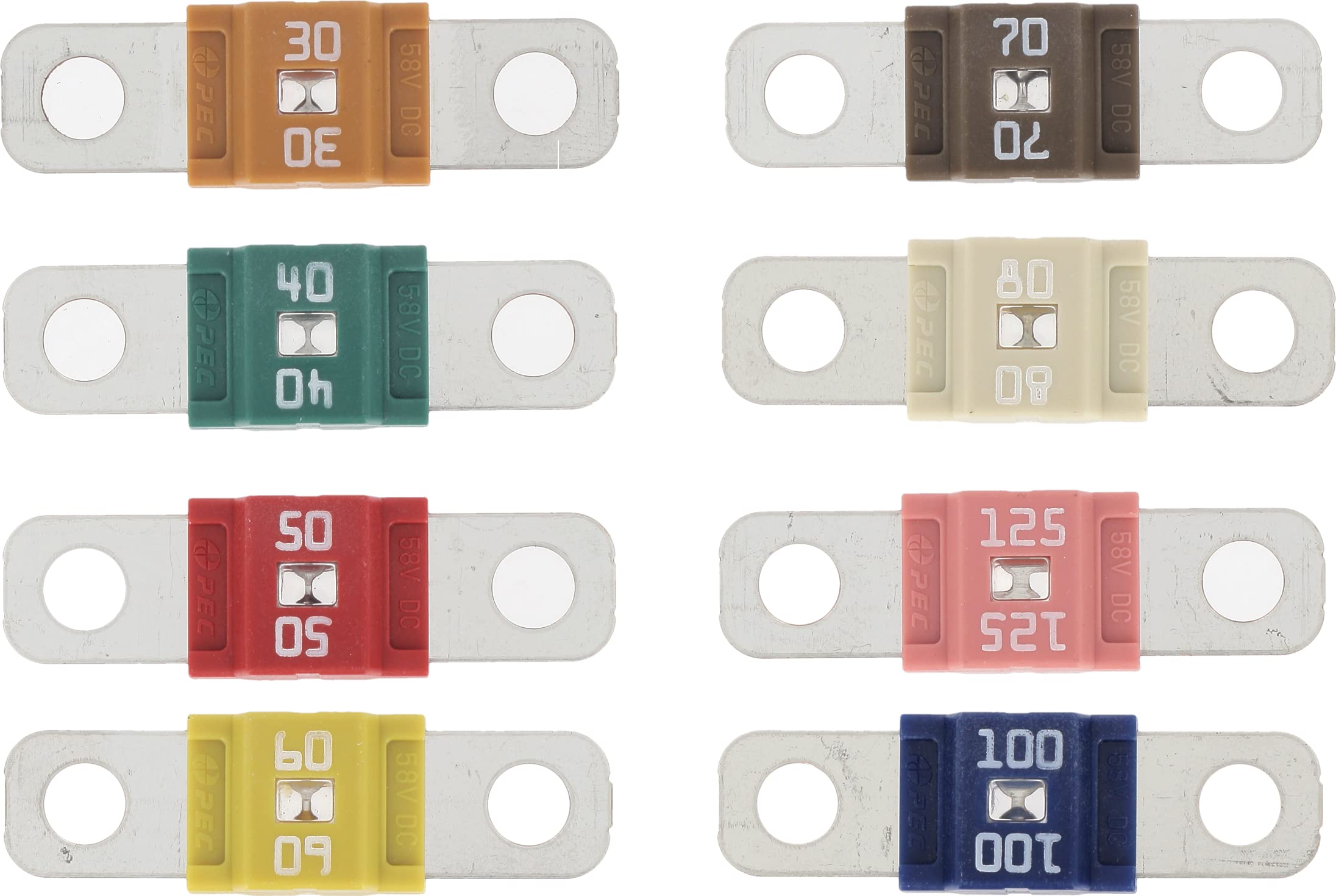 Restagraf Assortment Of Midi Fuses 58V 30A-125A Pack Of 8