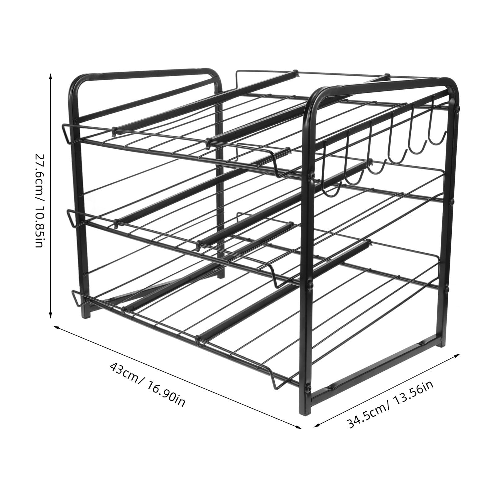 BESPORTBLE Organizador Apilable de Latas de 2 Niveles Negro Estante para Almacenar Alimentos Enlatados y Botellas Gran Capacidad para Cocina y Despensa Almacenamiento Ajustable y