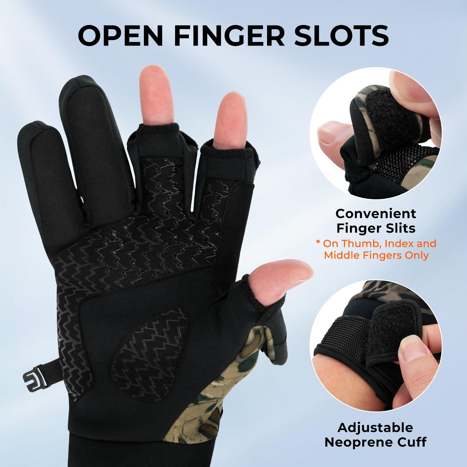 KastKing Mountain Mist - Guantes de pesca para hombre y mujer, ideales para pesca en hielo, fotografía o caza