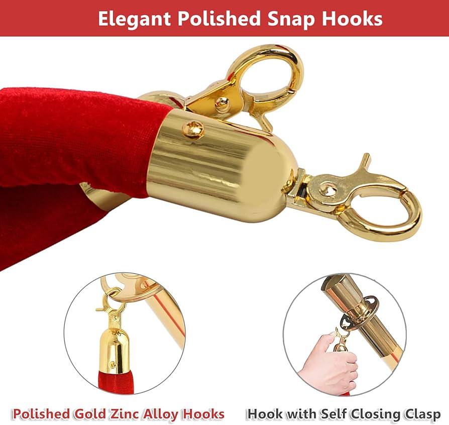 Amazon.com: LVYIHAN 2 Pack Velvet Stanchion Rope Red, 5 Ft Crowd