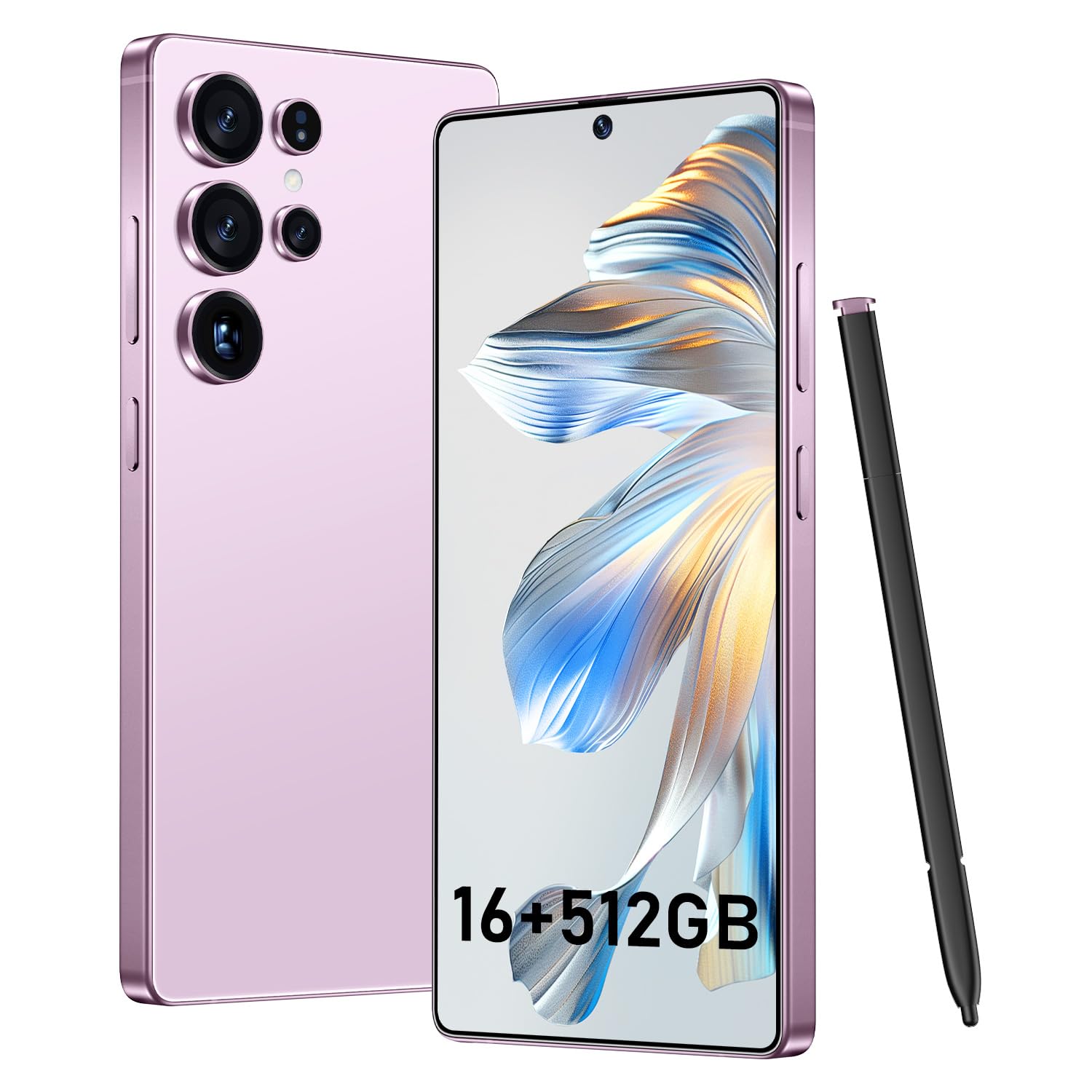 BXV I25 Ultra 16+512GB Smartphone - 7000mAh Battery, 6.99-inch Display, Built-in Pen, Android 14, Snapdragon 8 Gen3, 68MP+108MP Camera Outperform Competitors in Speed & Power (Pink)