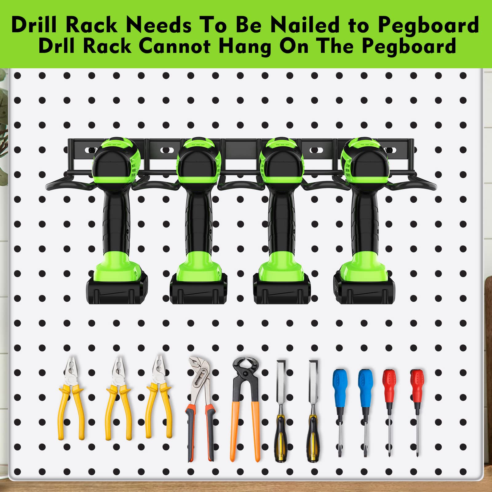 Support Mural Pour Perceuse - 2 Organisateurs D'Outils Électriques Pour Garage Ou Atelier - Max 22kg