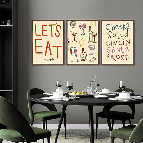 Miniatura 2 de 3 botellas de alcohol retro coloridas para bebidas, animaciones, arte de pared, pinturas de Let's Eat, impresiones de carteles de letras de cóctel