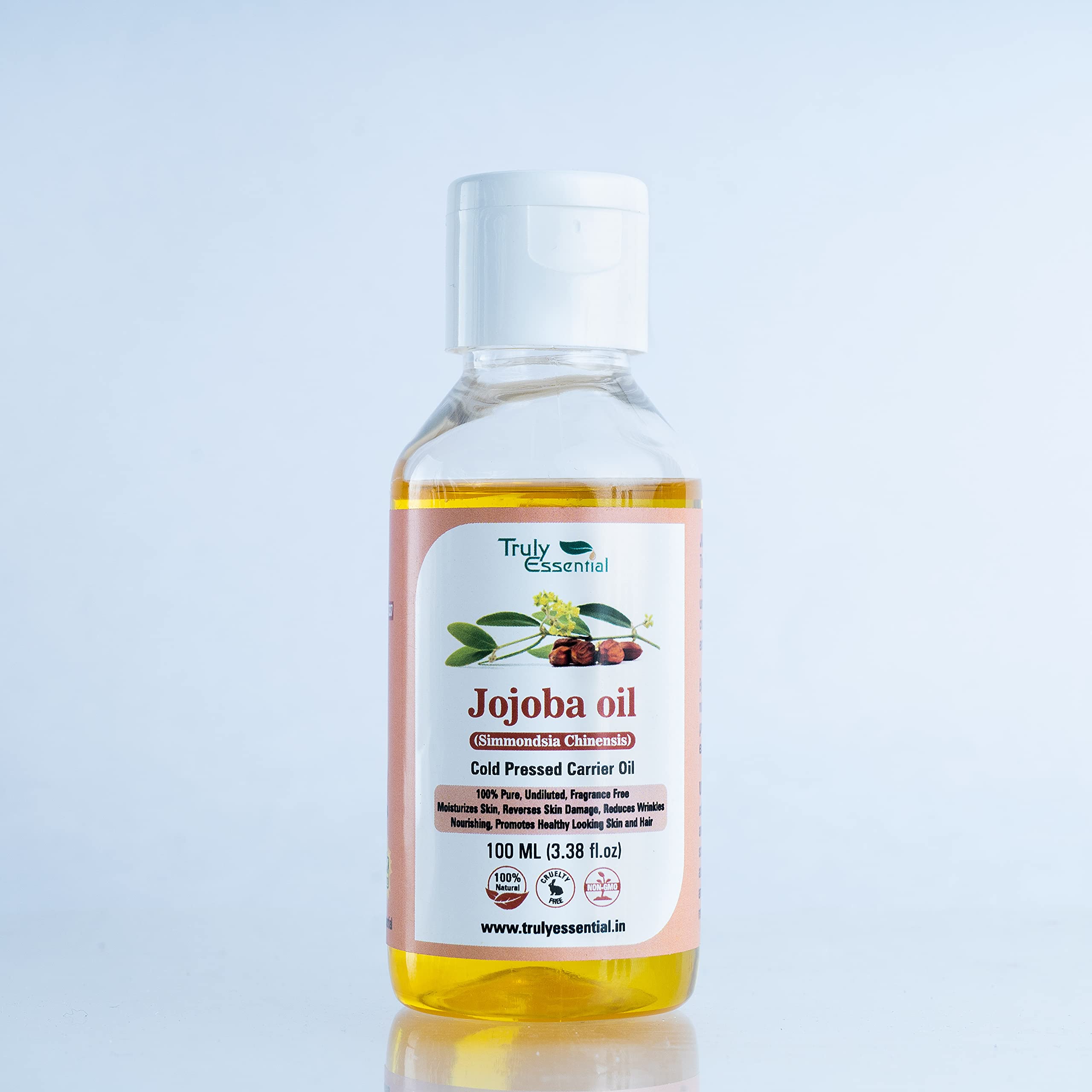 Truly Essential Jojoba Oil - 100 ml, Golden Jojoba oil | Cold pressed | Undiluted | 100% pure | No added preservative, Colour, fragrance | Body, skin, hair, nails, hair serum, makeup remover and massage-image-5