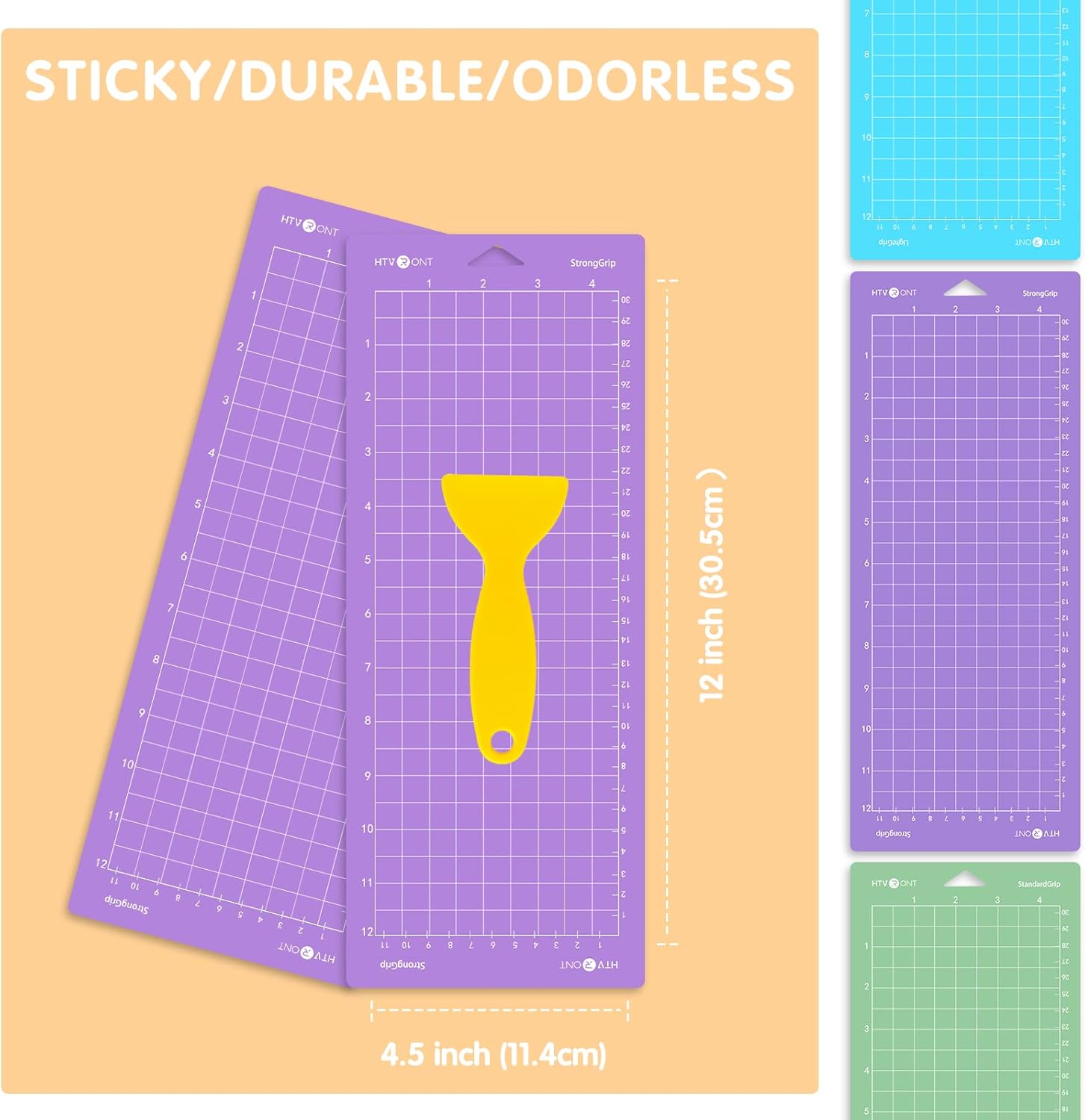 HTVRONT Strong Grip Cutting Mat For Cricut Joy 3 Pack 4.5X12