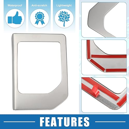 Miniatura 3 de A ABSOPRO Adhesivo para marco de palanca de cambios central para Toyota Tundra 2014 2015 2016 2017 2018 2019 2020 2021 acero inoxidable tono plateado