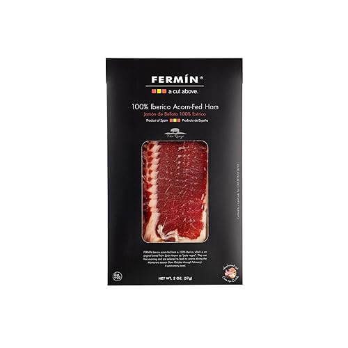Jamón ibérico de Bellota rebanado a mano (2 oz). Sin gluten por Fermin