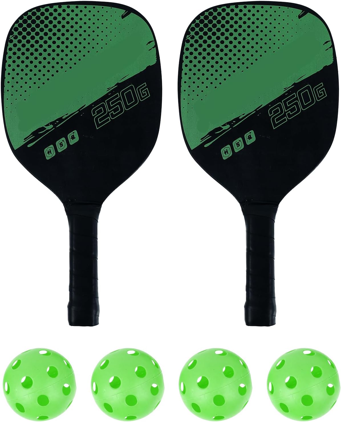 BESPORTBLE Pickleball Paddle Set with 2 Rackets & 4 Balls, Indoor & Outdoor Use, Random Style