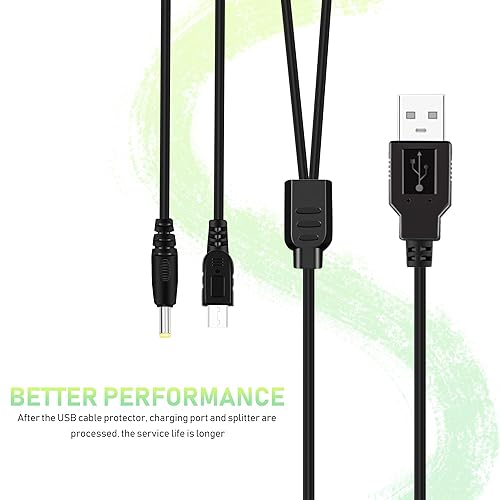Miniatura 5 de Paquete de 2 cables de carga PSP, cable de alimentación USB portátil PSP y cable de datos para Sony PSP 1000 2000 3000, cable de carga 2 en 1