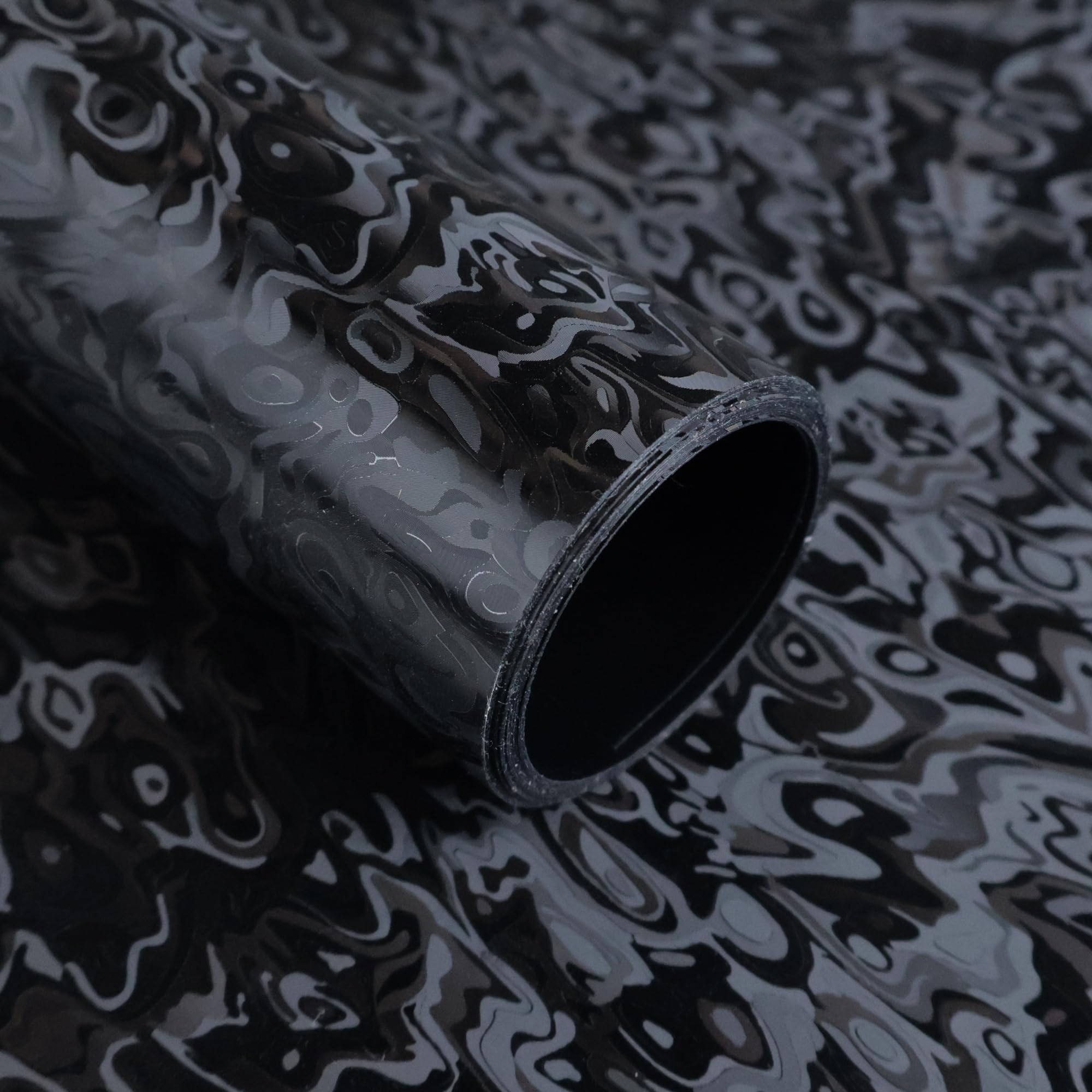 Lypumso Forged Carbon Fiber Vinyl Wrap, 3D Cosmic Ghost Textured Auto Car Sticker Decal Film Sheet DIY Vehicle Paint Changing Wrap Featuring Air Release Technology (Black, 3ft x 5ft)