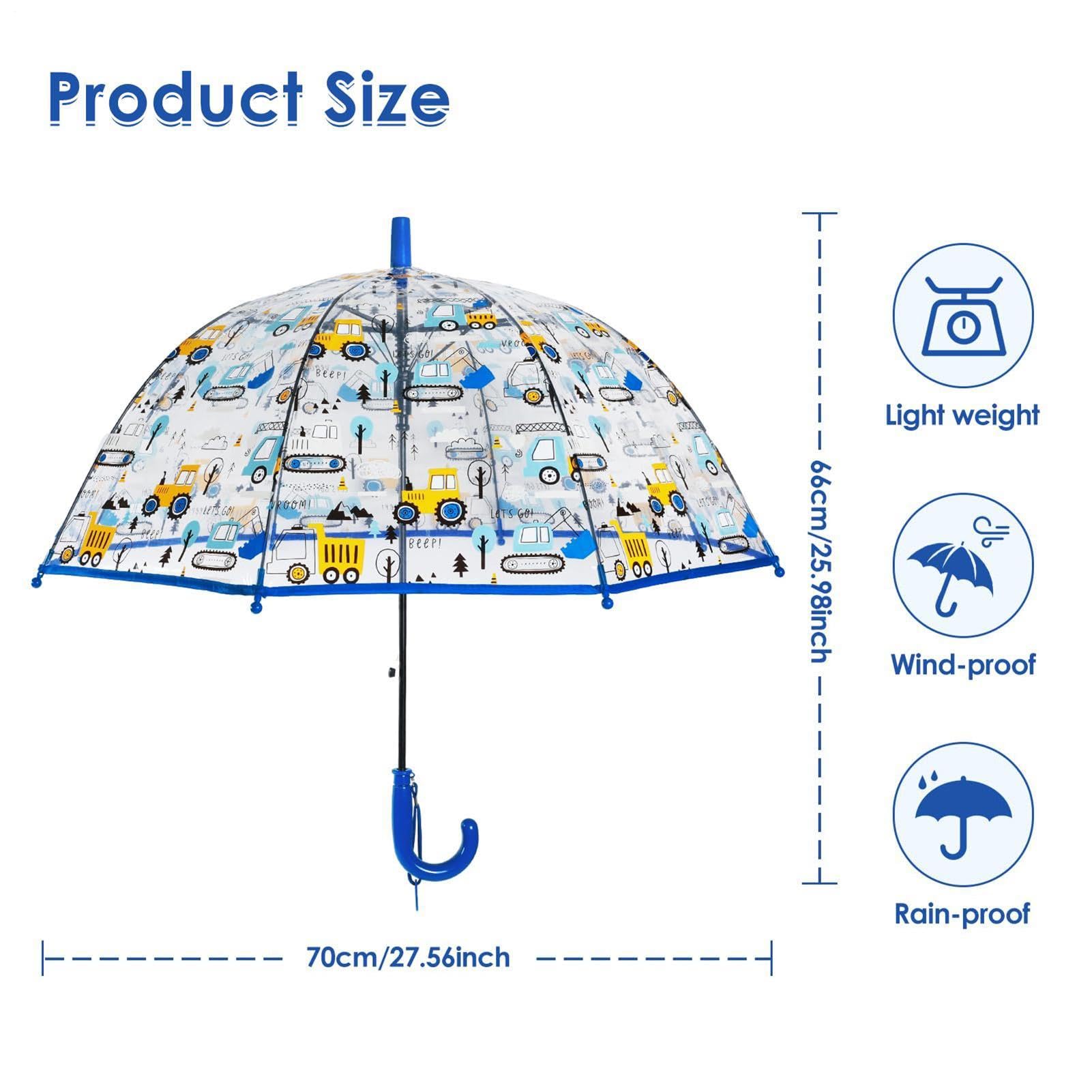 Paraguas transparente Burbuja | Mango antideslizante con botón pulsador,Paraguas para niños y niñas Accesorios para acampar - para niños niñas al aire libre playa viaje camping picnic paseo diario Pl