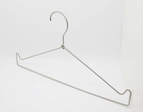 Miniatura 3 de FixtureDisplays® Perchas de alambre de metal fuertes de acero inoxidable Perchas de ropa Perchas diarias 15653