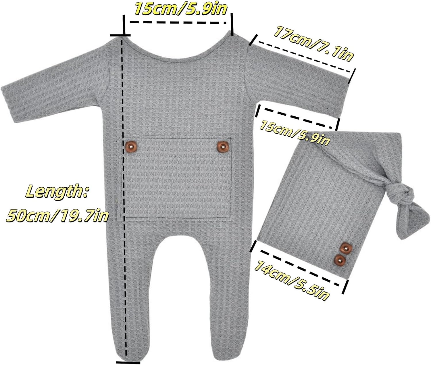 Winmany Newborn Baby Boys Girls Crochet Photoshoot Outfits Knitted Photography Outfits Props Romper Hats Set