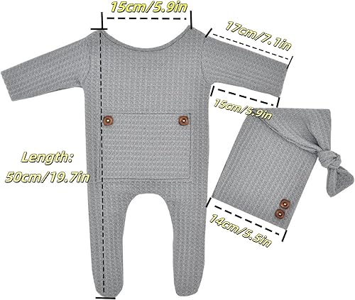 Miniatura 3 de Winmany Traje de punto de ganchillo para bebé, accesorios para fotografía de recién nacido, accesorios de disfraz para 0-2 meses