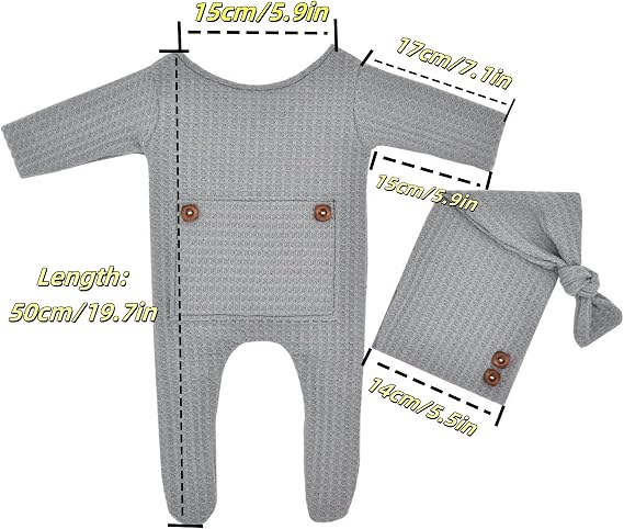 Winmany Newborn Baby Boys Girls Crochet Photoshoot Outfits Knitted Photography Outfits Props Romper Hats Set