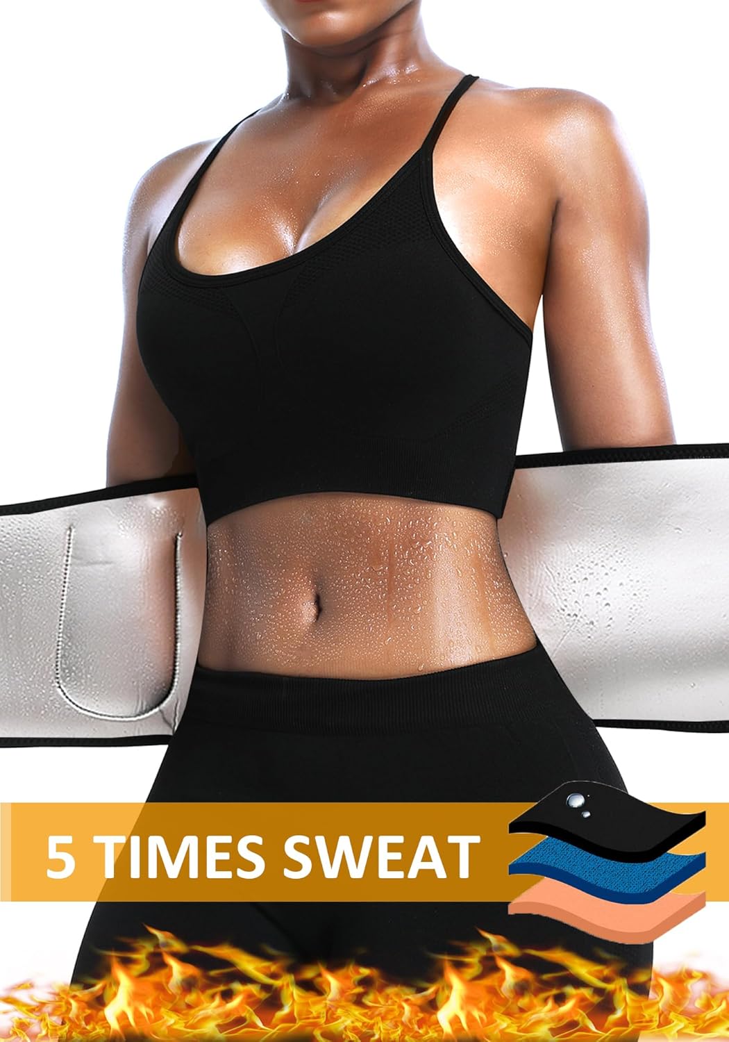 Sweat Waist Trimmer Trainer Belt Wrap Belly Sweat Band Sauna Slimming Belt for Women and Men Lower Belly Fat Plus Size - Image 2