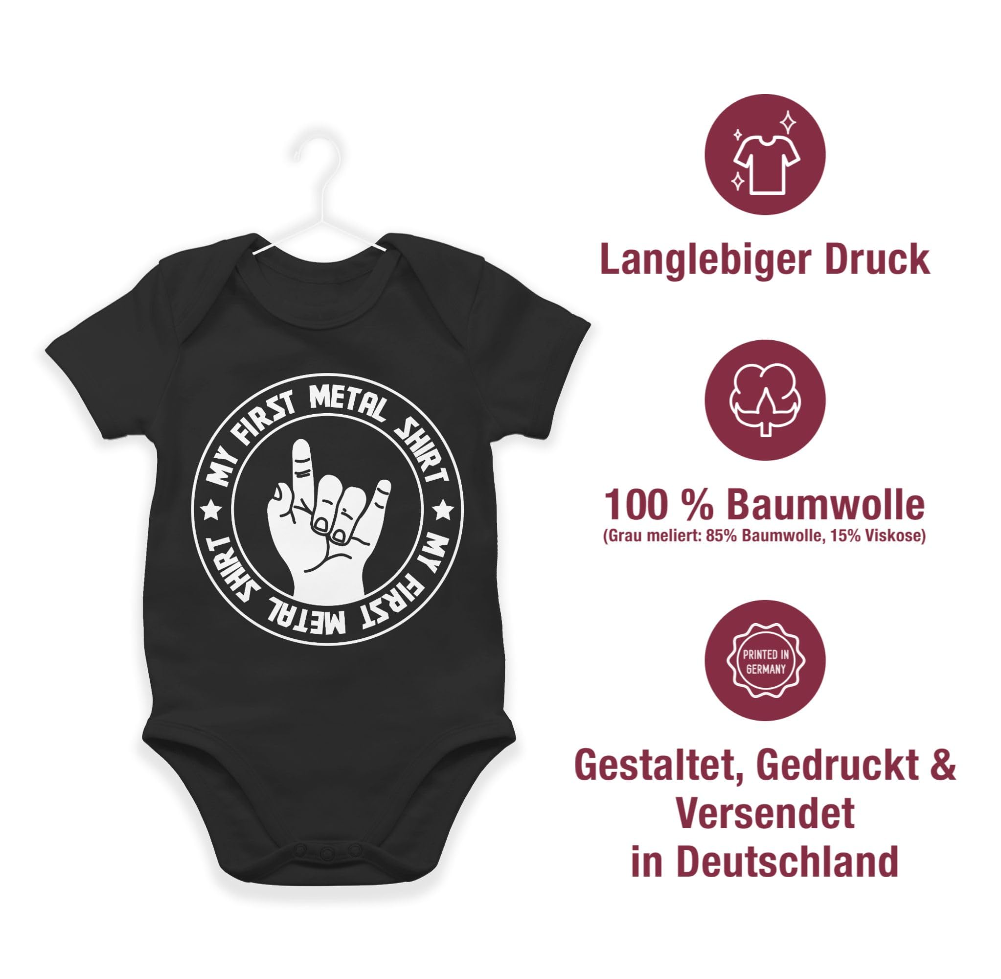 Shirtracer - Baby Body Kurzarm - Mädchen & Junge - My first Metal Shirt