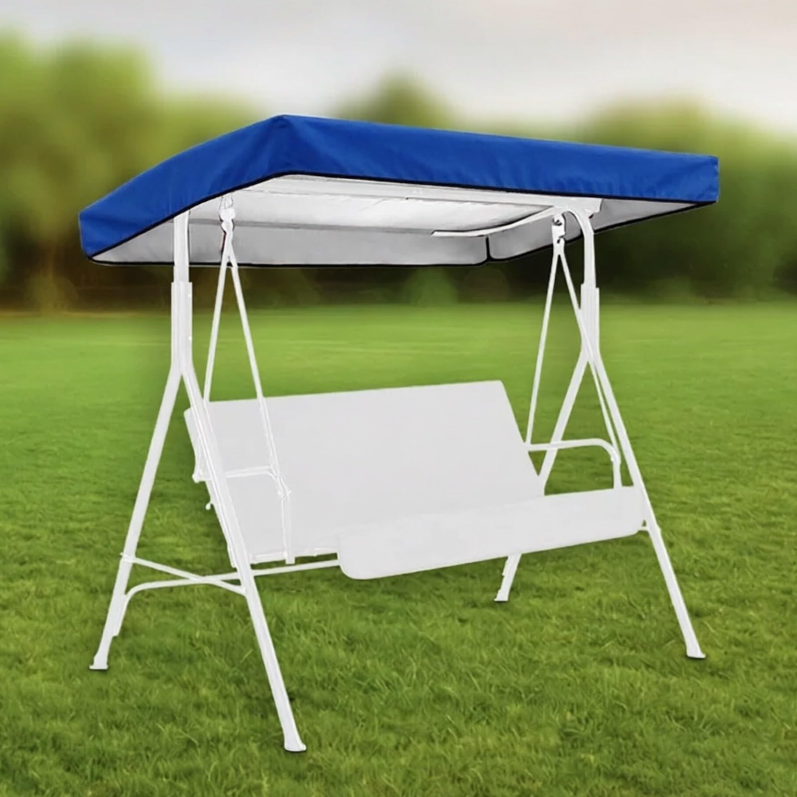 Xxbbyubo Swing Replacement Canopy, 2 3 Seater Universal Patio Swing Cover, Waterproof Sun Shade Top Canopy for Garden Patio Porch Hammock Cover Awning(Blue,77"x49")
