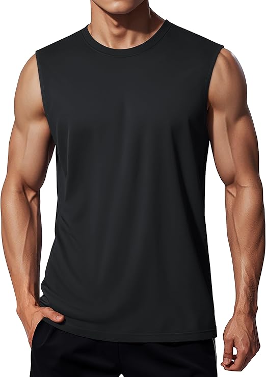 MAGCOMSEN Men's UPF 50+ Tank Tops Quick Dry Workout Gym Sleeveless Muscle Shirts Summer Beach Swim Shirt