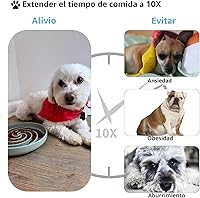 Vista 3 de Cuencos de Alimentación Lenta para Perros, Tazón de Rompecabezas para Cachorros de Silicona Apto para Lavavajillas y Microondas con Diseño Gris