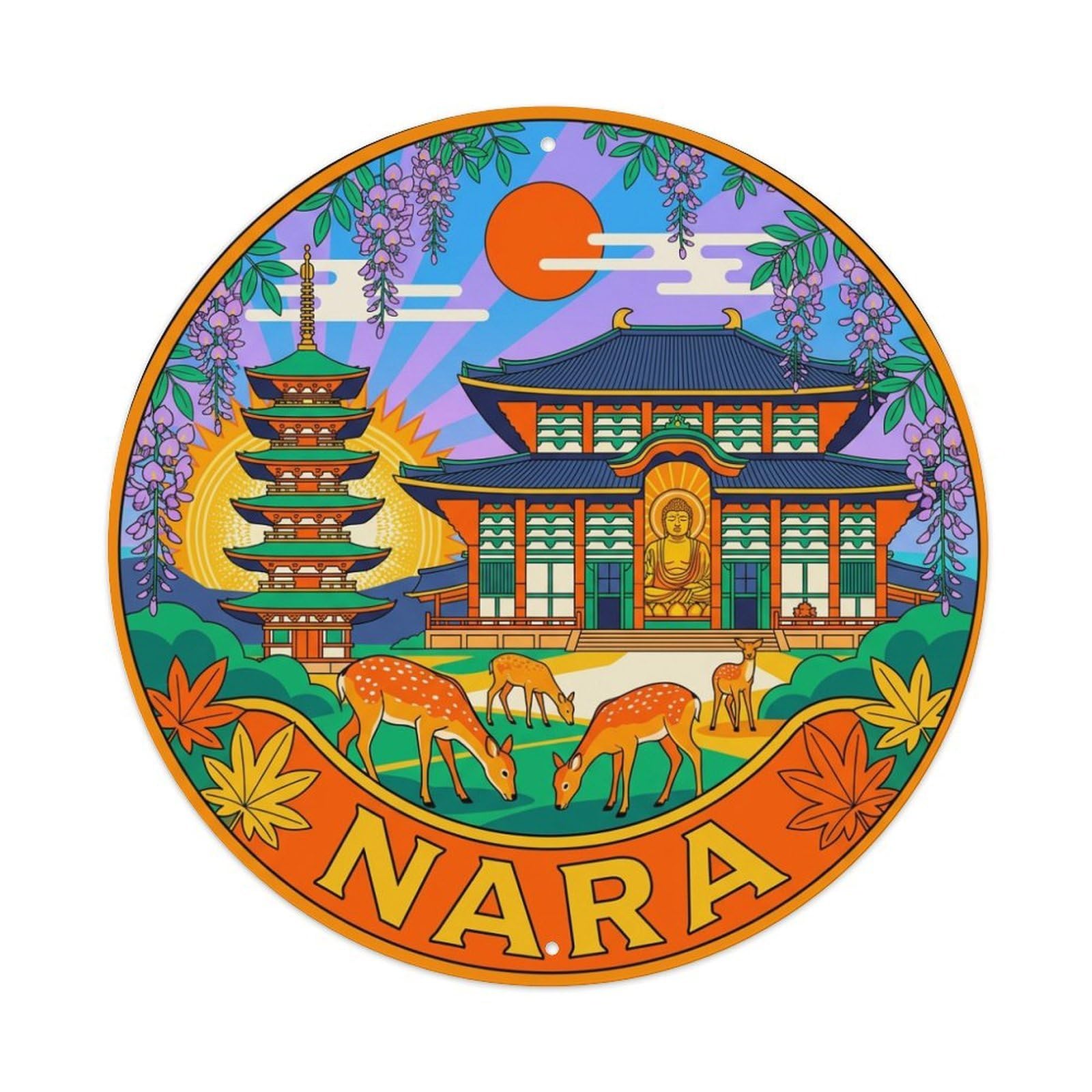 Japan Vintage Travel Nara Metal Tin Sign