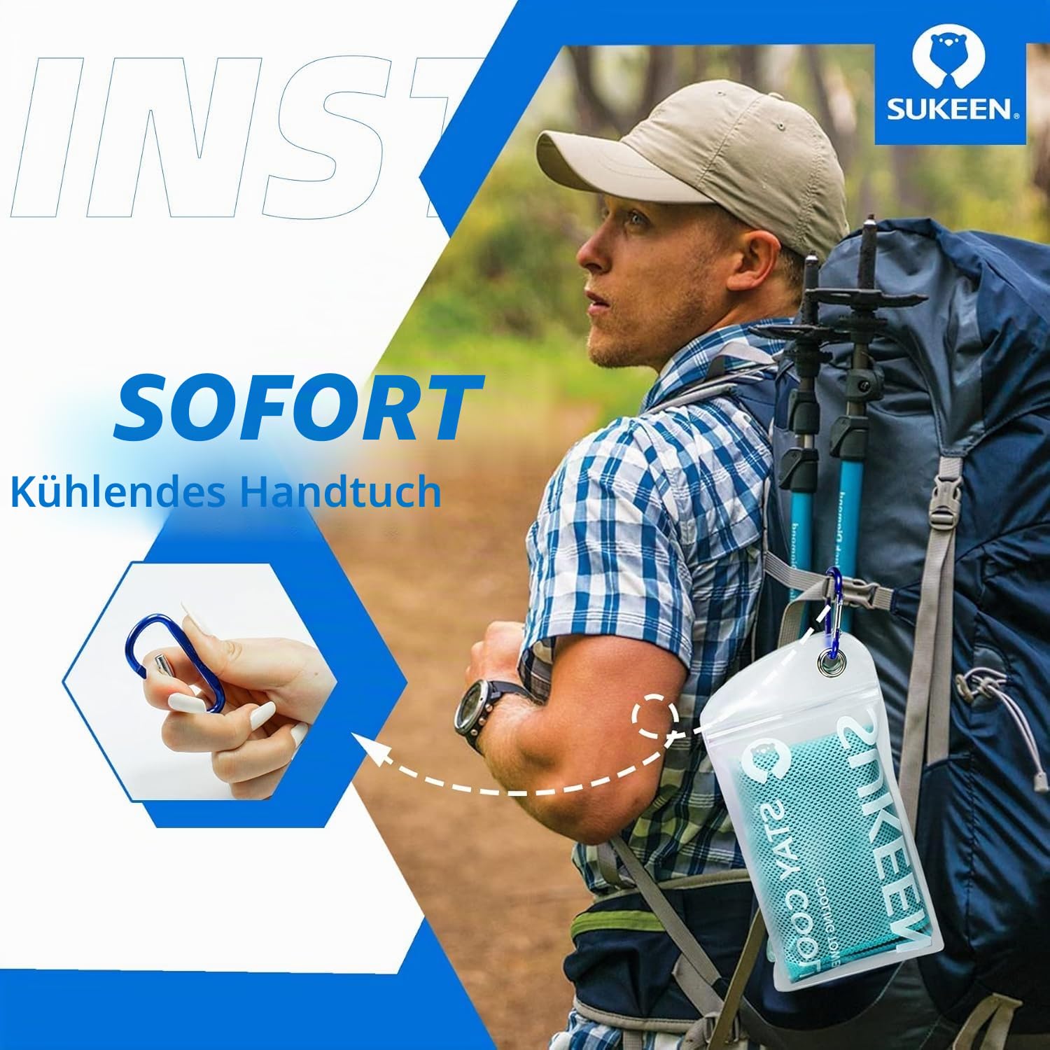 Kühltuch Set, kühlendes Handtuch Kühltücher Hals, Handtuch kühlend, Cooling Towel, Kühltücher Sport, Kühlendes Tuch, Eishandtücher für Wandern, Laufen, Tennis, Reisen,