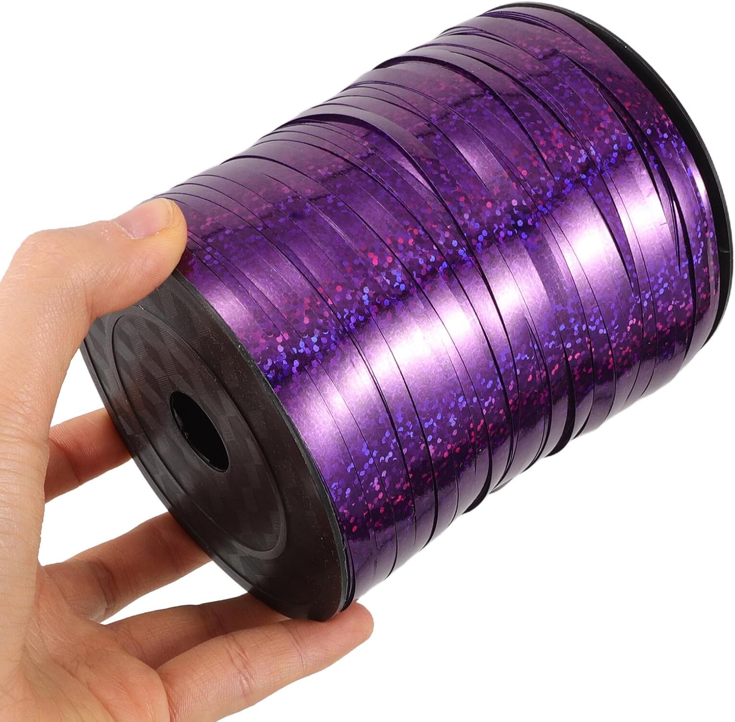 BESTonZON 2pcs Purple Foil Ribbon Balloon String Metallic Glitter Ribbon for Party Decorations Graduation Supplies Wrapping Crafts