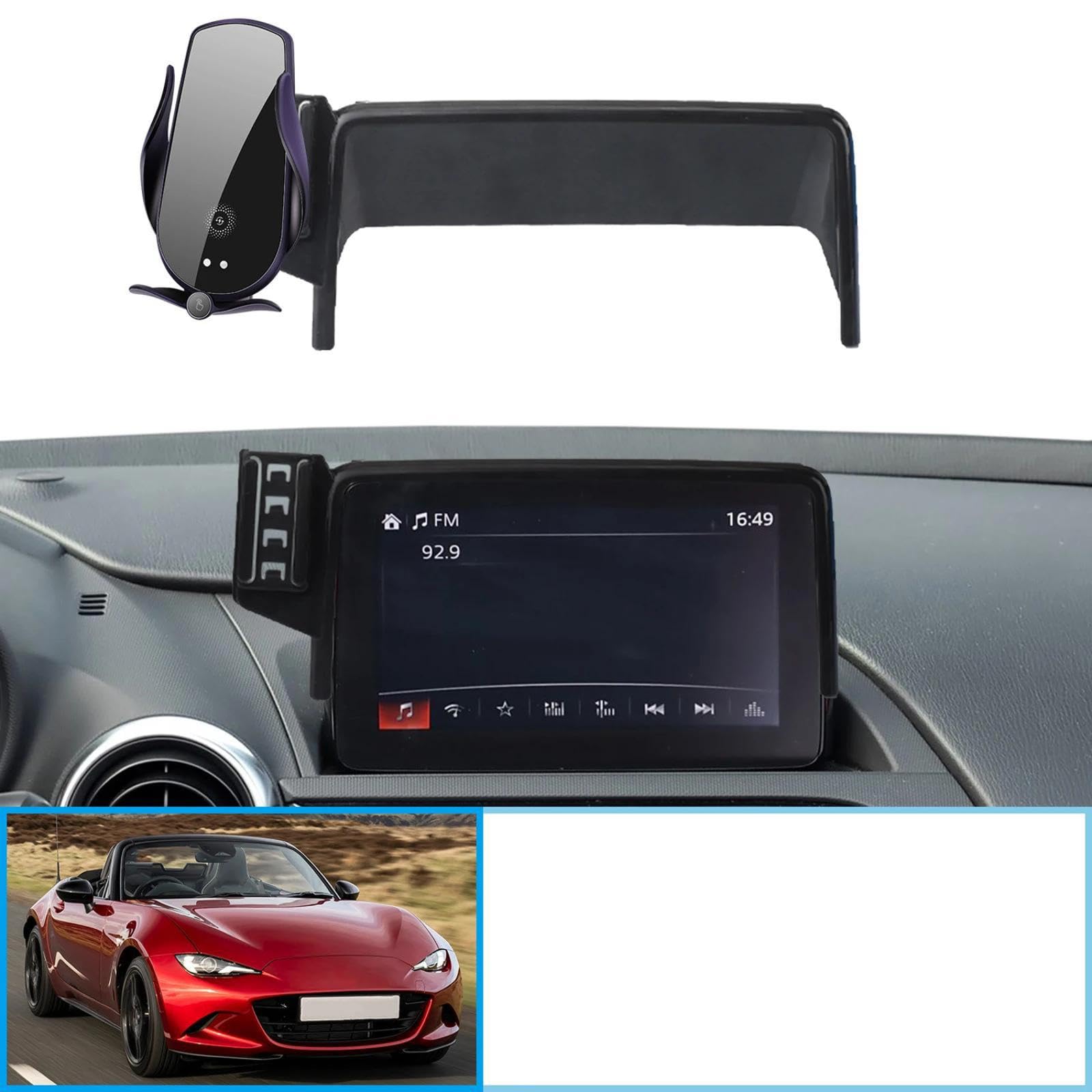 Soporte Móvil Coche para Mazda MX-5 ND MX5 Miata Roadster 2016-2023, Soporte para teléfono móvil para Coche Soporte para GPS Soporte de navegación