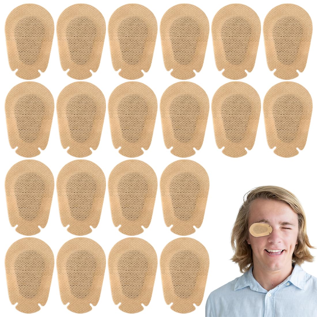 20 patchs oculaires adhésifs respirants, patchs pour les yeux, jetables, respirants, orthopédiques, occultants, pour adultes, filles, garçons, strabisme