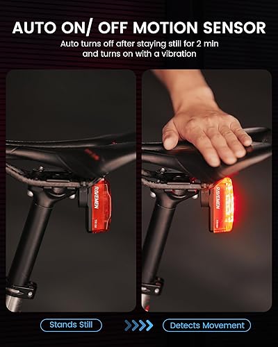 Miniatura 6 de RAVEMEN Luz trasera de bicicleta TR150, luz trasera de bicicleta visible de 280 con detección de freno y función de encendido automático