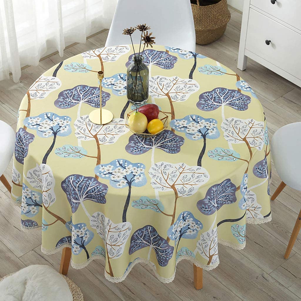 Nappe ronde imperméable et anti-poussière en coton lavable