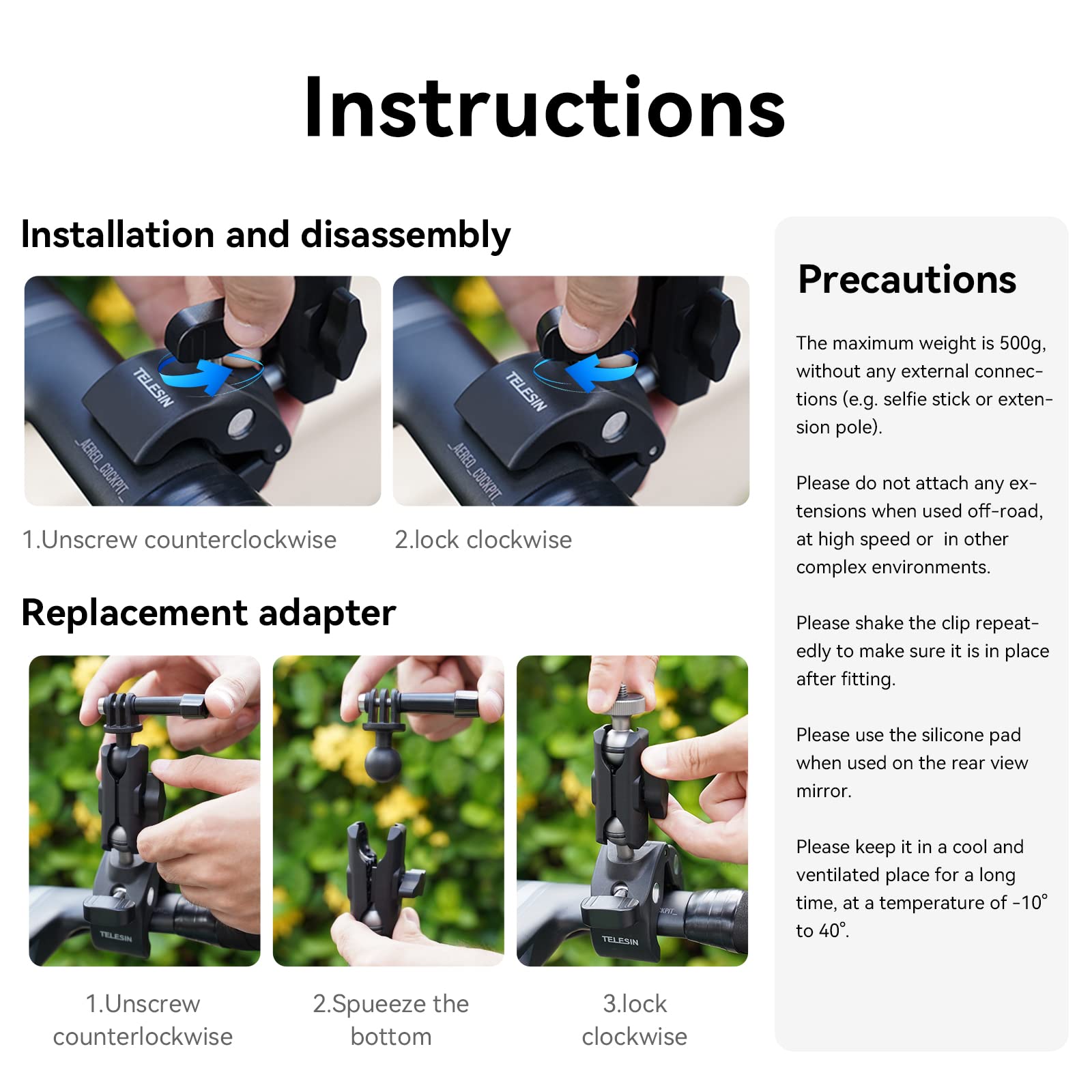 Bike Camera Mount - GoPro, DJI, Insta360 -8