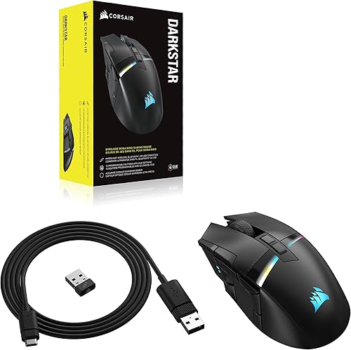 Miniatura 7 de Corsair DARKSTAR - Mouse inalámbrico RGB para juegos MMO, MOBA - 26,000 DPI - 15 botones programables - Batería de hasta 80 horas - Compatible con