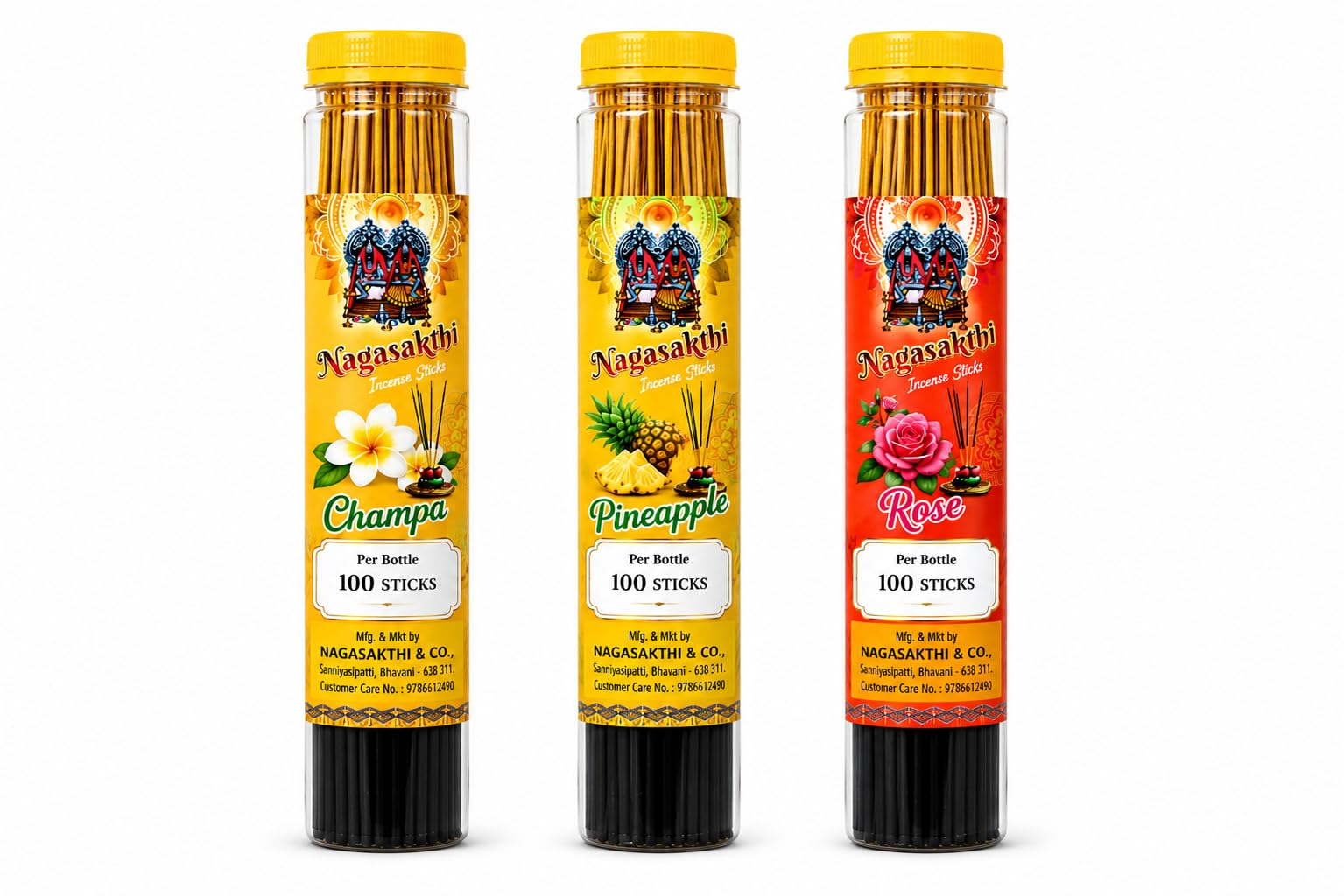Combo Agarbatti - Soothing Fragrances of Champa, Pineapple & Rose-image-30