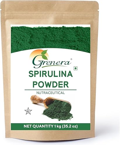 Nutranix BHM Pure Spirulina Powder  Suplemento proteico de algas superalimento  Cultivado orgánicamente 2.2 lbs