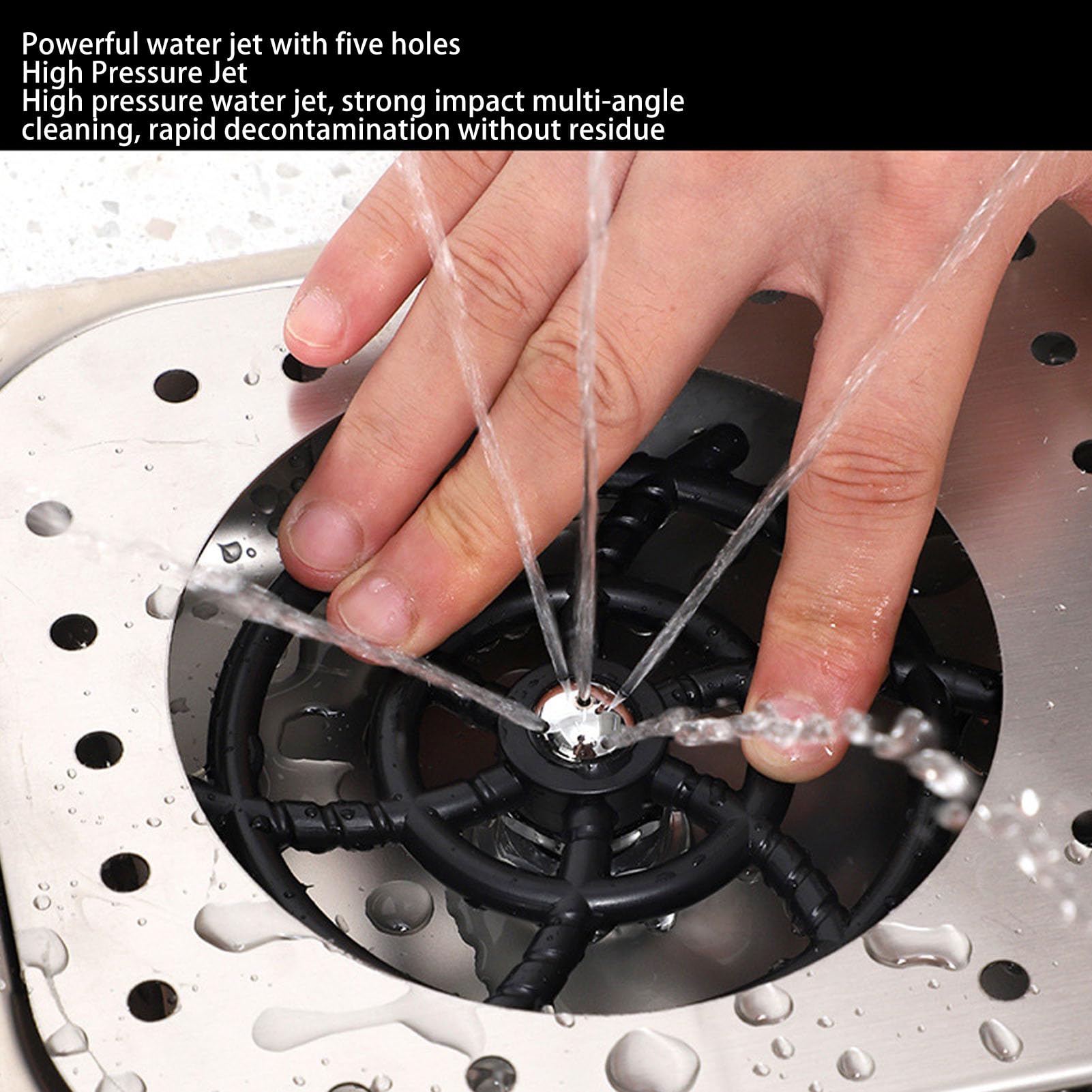 Natudeco Pitcher Rinser High Pressure Rinse Glass Rinser Stainless Steel Bar Cup Washer Commercial Spray Rinser for Home Kitchen Hotel Cafe Restaurant (Stainless Steel)