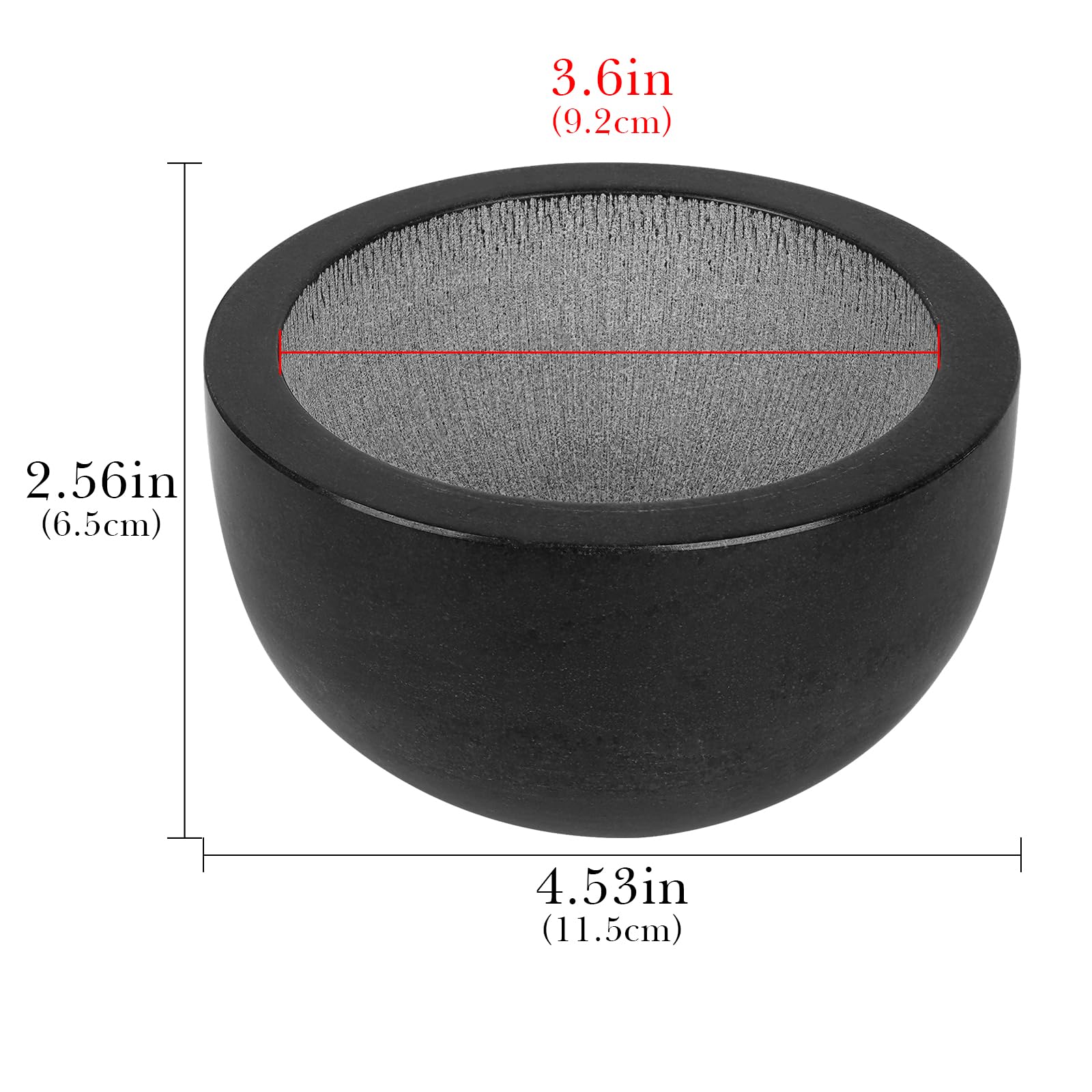 Linkidea Bol à savon de rasage en marbre 100% naturel, rainures internes pour une mousse maximale, pierre isolée pour une expérience de rasage luxueuse à chaud, cadeau pour mari, papa (Noir)