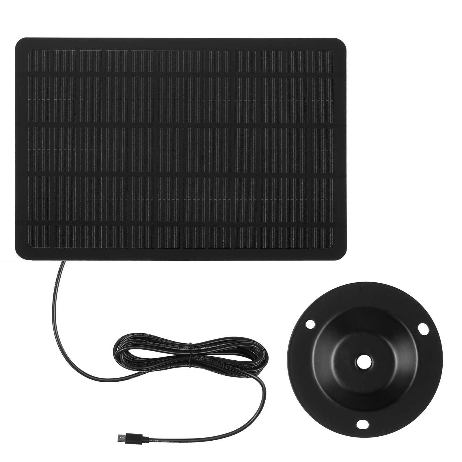Uonlytech Panneau Solaire Monocristallin 20W Support Mural Orientable 360° pour Caméra de Surveillance Extérieure