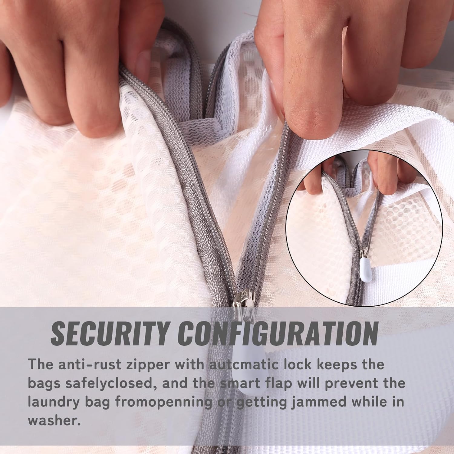 4 Pack Mesh Laundry Bag Mesh Laundry Bags Laundry with Handle for Washing Socks, Baby Items, Lingerie, Travel Garments (BEIGE, 4) - Image 5