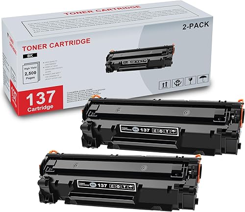 Paquete de 2 cartuchos de tóner negro 137 Cartucho de tóner negro de alto rendimiento 137 de repuesto para impresora Canon MF212w MF216n MF217w