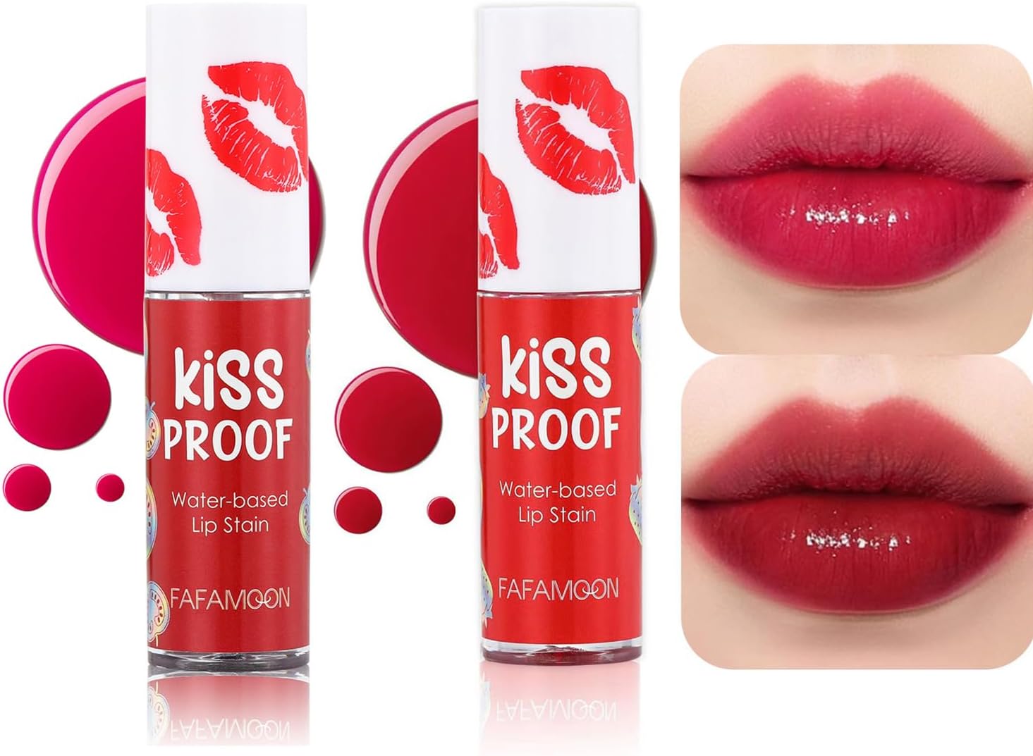 Lip Stain Tint Set,Mini Liquid Lipstick,Sheer Multi Stick Hydrating Formula Moisturizing Cheeks and Eyes, All Day Wear, Shimmery, Blends Perfectly onto Skin 8ml/0.25oz (#01#02)