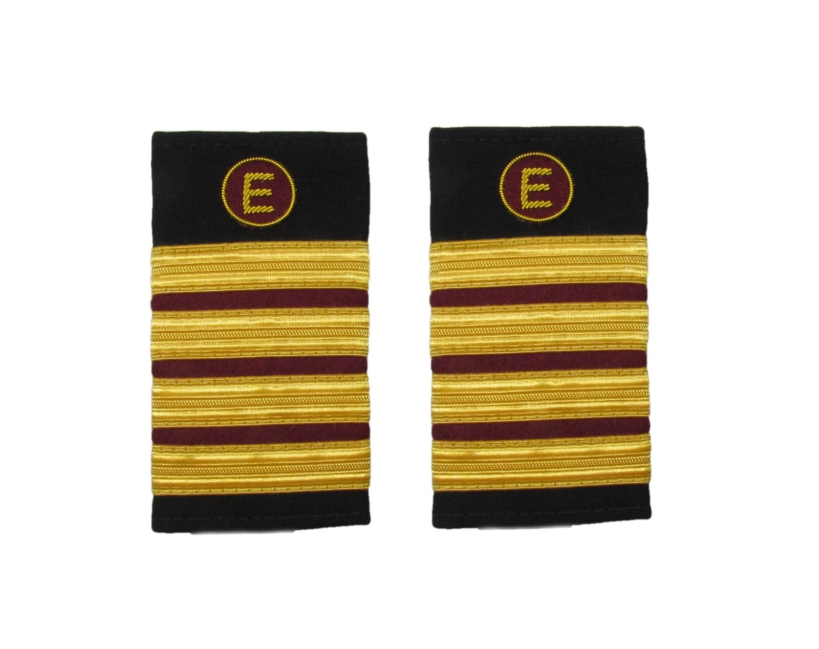 Uniform Store London Epaulette Aircraft Engineers 4 x 1/2 oro-granate con E en granate R1845, Oro negro., Talla única