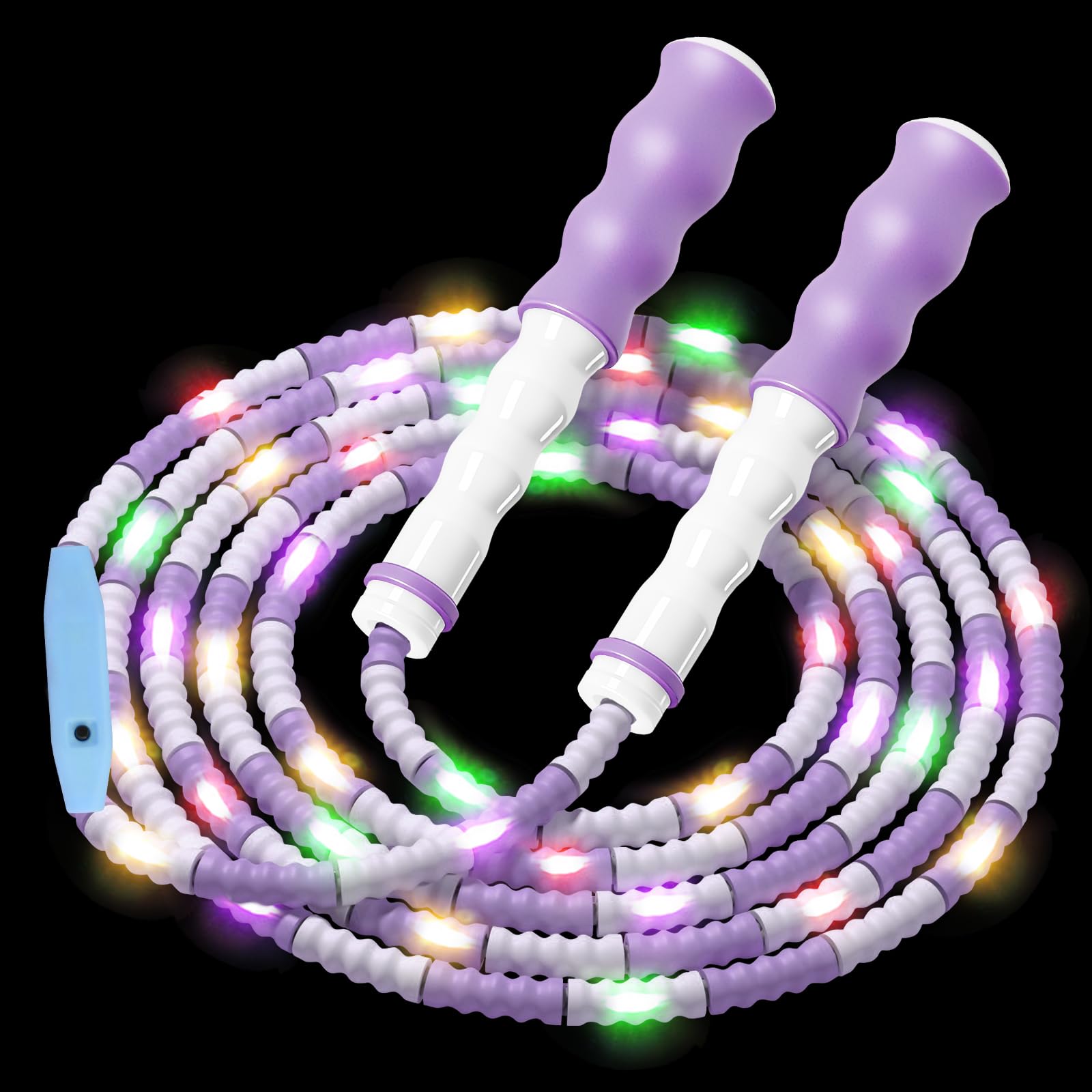 JAMIEWIN Led Light Up Jump Rope for Kids Glow in the Dark Beaded Jump Rope