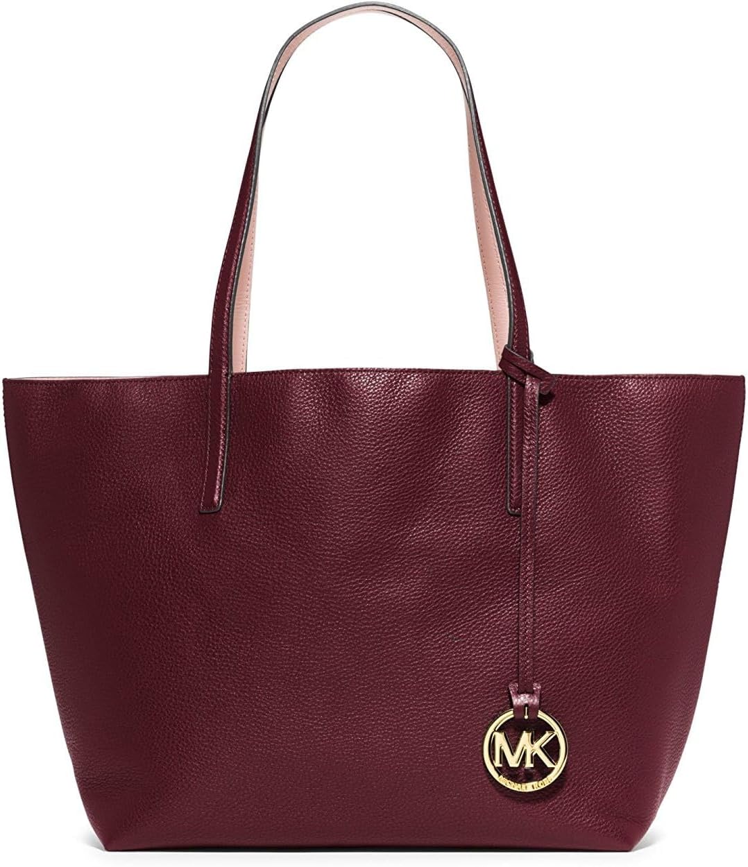 Michael Kors Merlot Pastel Pink Izzy Large Reversible Leather Tote