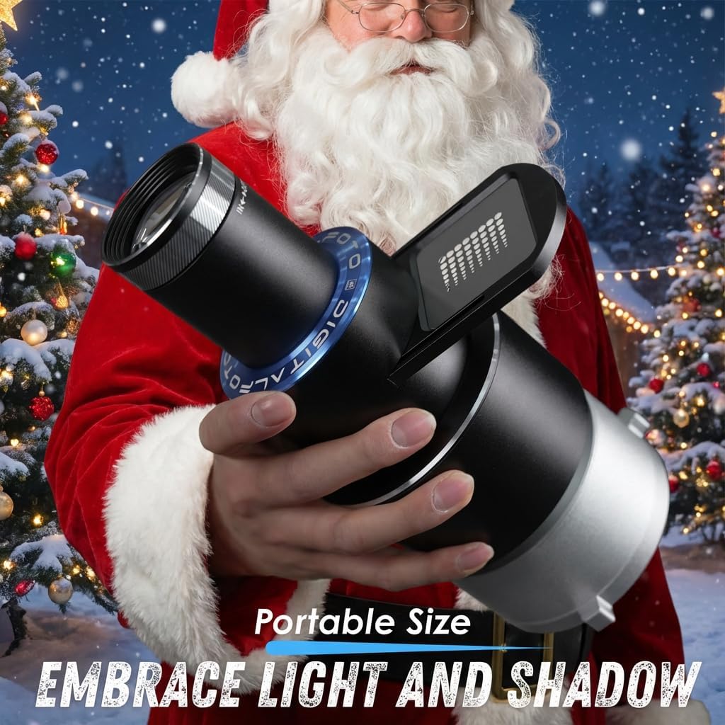 Bowens Mount Projector Attachment,Spotlight Optical Snoot Photography kit for COB Monolight Portraits/Product,Compatible with Aputure Amaran100X/D 200D/X,Godox SL60/SmallRig,4 Color Filters,25 Gobos