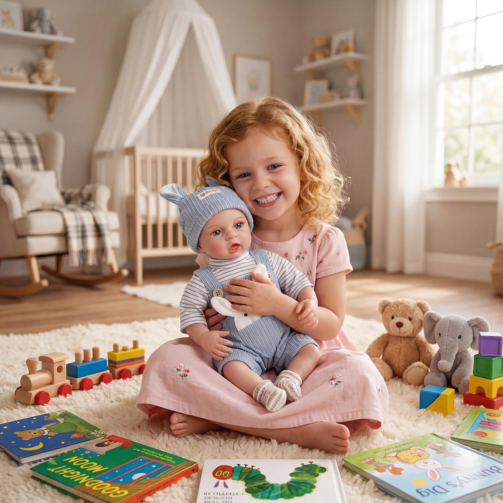 BABESIDE Reborn Bambola - 43 cm Bambole Realistica corpo in Cotone, Testa e Arti in Vinile - Bambolotto Maschio include Vestiti e Accessori, Adatta a Bambini dai 3 Anni+