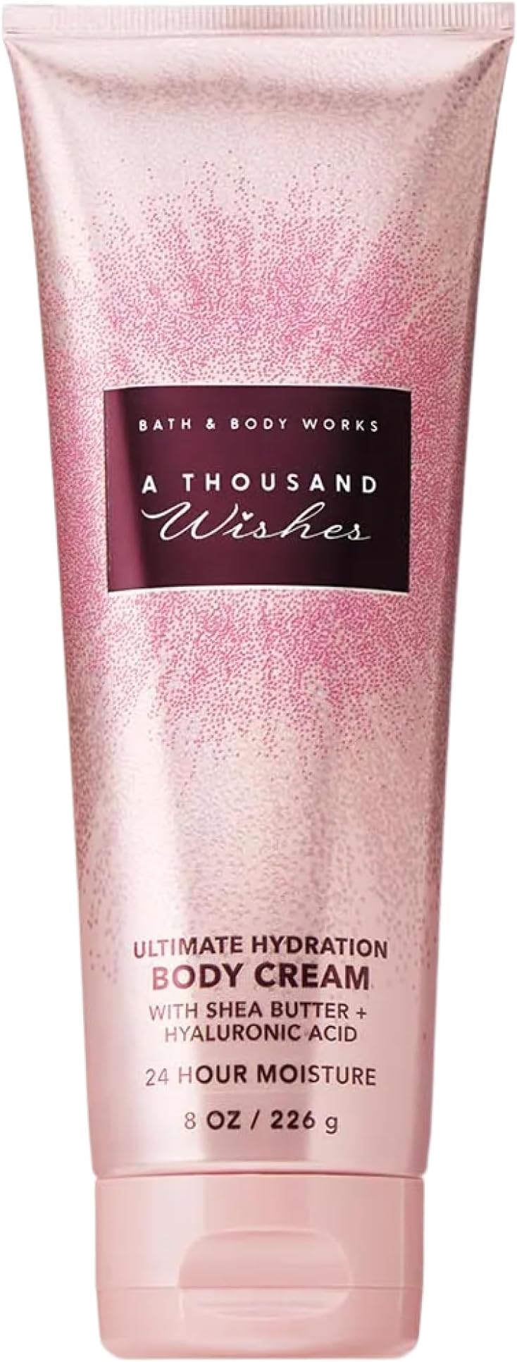 Bath & Body Works A Thousand Wishes Body Cream, Ultimate Hydration Moisturizer with Shea Butter & Hyaluronic Acid for Dry Skin, Prosecco and Peony Scent, 8 oz - 1 Pack